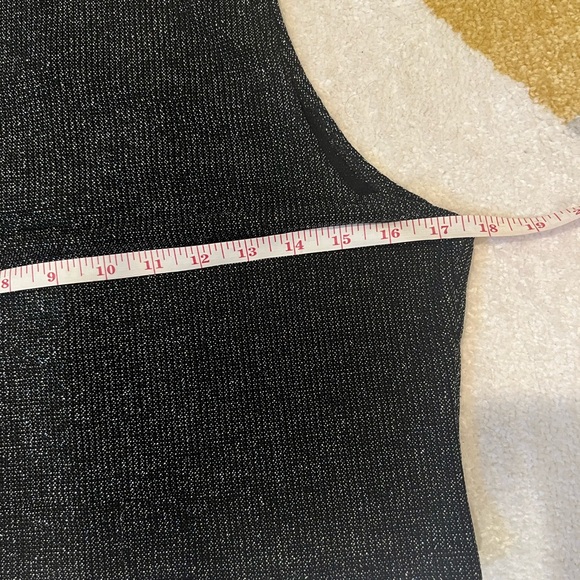 Reformation Griffith Two Piece Metallic Set black Silver XL crop top flare pants - Picture 6 of 13